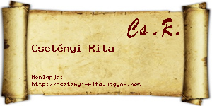 Csetényi Rita névjegykártya