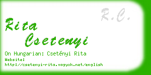 rita csetenyi business card